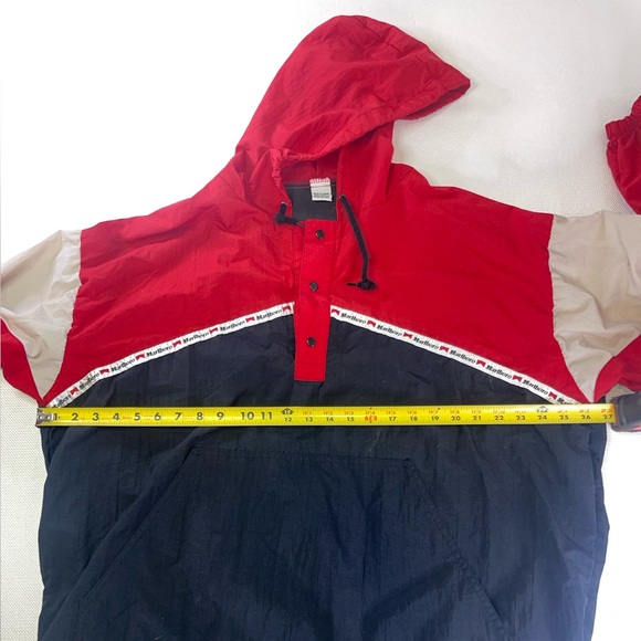Vintage Marlboro Winbreaker Pullover Hoodie Jacket Size Large B - Picture 9 of 10